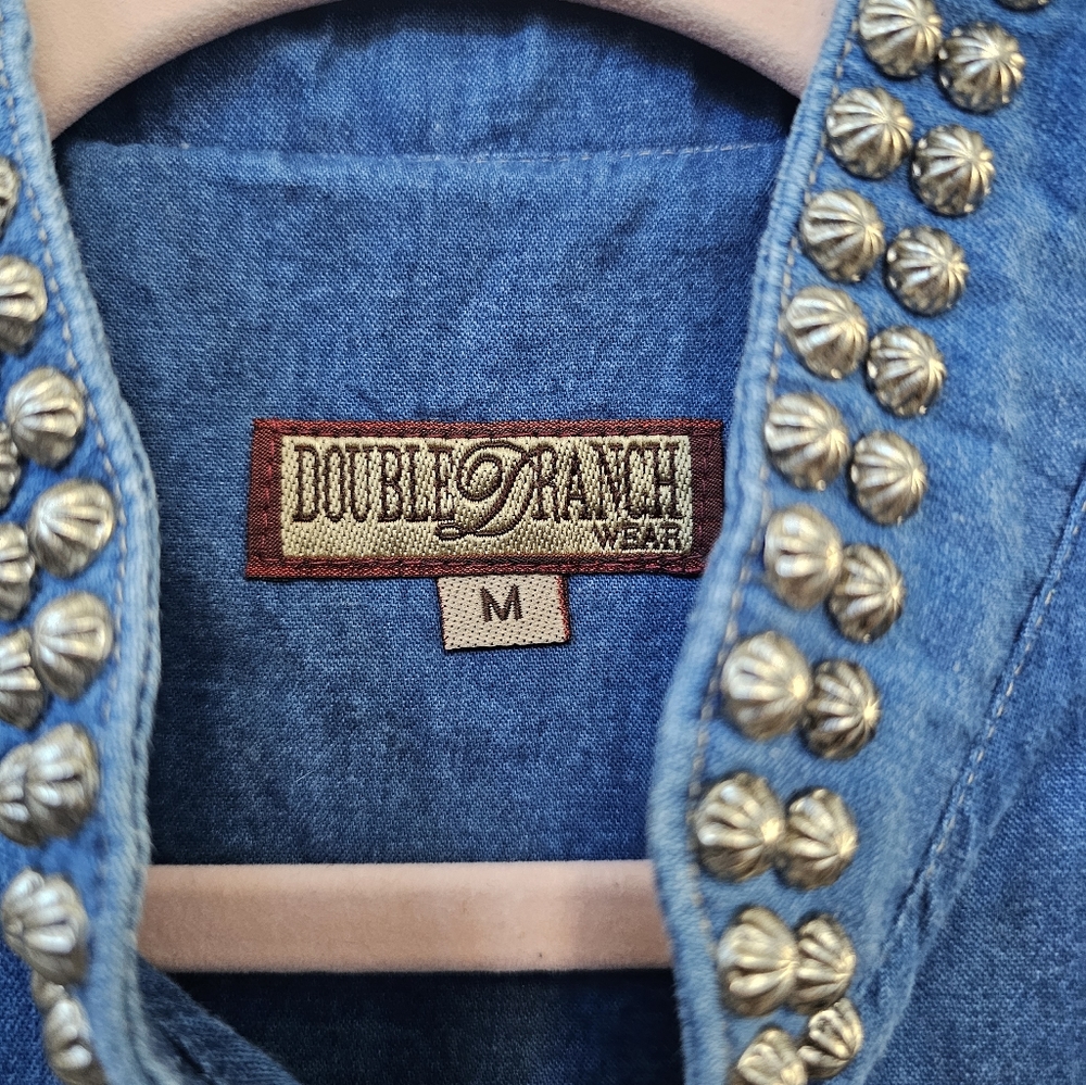 Double D Ranch Denim Jacket Duster Medium Long Sl… - image 2